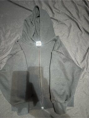 Kids' Black Full-Zip Hooded Sweatshirt